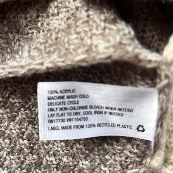 EUC Knox Rose open front cardigan with multiple knit panes of different pattern - Picture 9 of 10